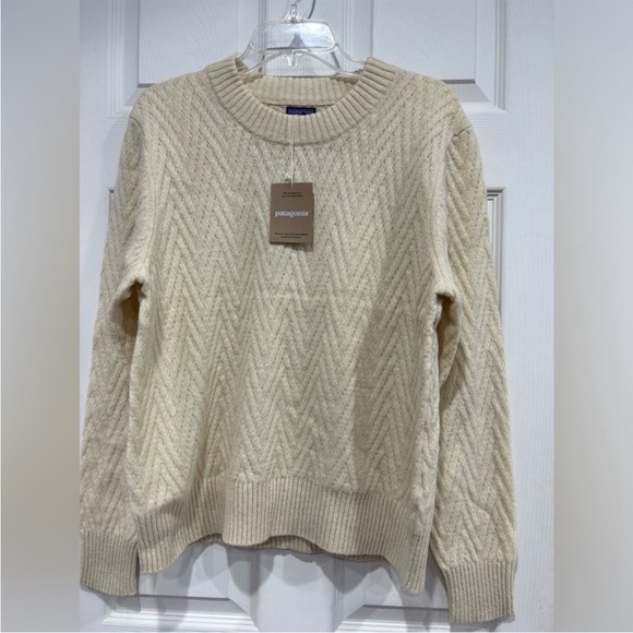 Patagonia Women's L Large Recycled Wool-Blend Crewneck Sweater Natural NWT Cozy - Picture 1 of 9